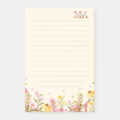 ピンクモノグラムモダンミニマルなポストイットノート ポストイット (正面)