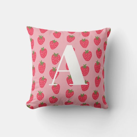 ピンクモノグラム子供部屋 クッション (正面)