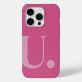 ピンクモノグラム文字シンプルカラーミニマルスタイル Case-Mate iPhoneケース (裏面)