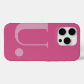 ピンクモノグラム文字シンプルカラーミニマルスタイル Case-Mate iPhoneケース (裏面 (横))
