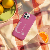 ピンクモノグラム文字シンプルカラーミニマルスタイル Case-Mate iPhoneケース