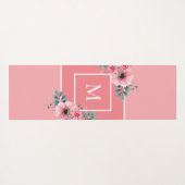 ピンクモノグラム最高のママエバパーソナライズされたヨガマット ヨガマット (裏面(横))