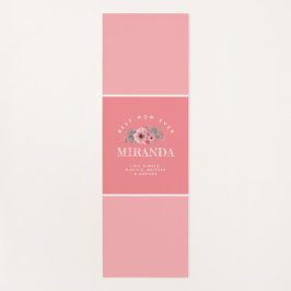 ピンクモノグラム最高のママエバパーソナライズされたヨガマット ヨガマット