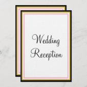 ピンクモノグラム結婚式レセプション 招待状 (正面/裏面)