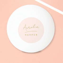 ピンクモノグラム金ゴールドスパーソナライズされたクリプト名 卓球ボール