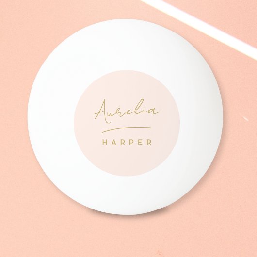 ピンクモノグラム金ゴールドスパーソナライズされたクリプト名 卓球ボール