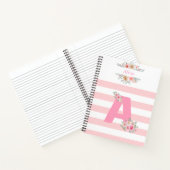 ピンクモノグラム頭文字A ノートブック (内部)
