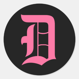 ピンクモノグラムD ラウンドシール