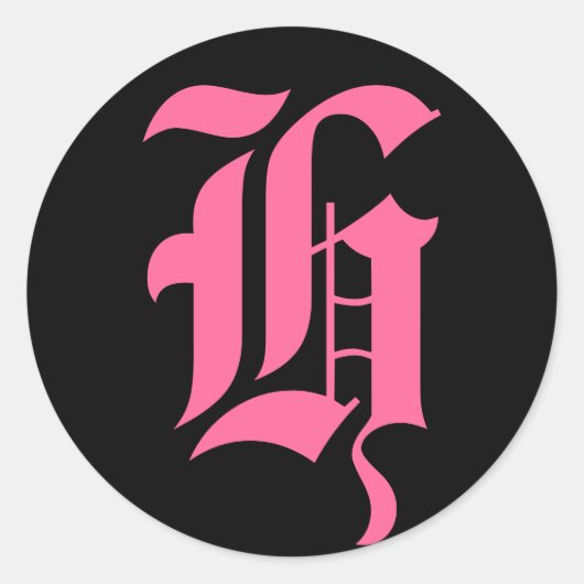 ピンクモノグラムH ラウンドシール (正面)