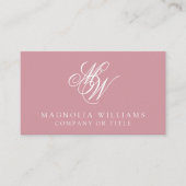 ピンクモノグラムQRコードミニマリスト 名刺 (正面)