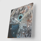 ピンクモルッカンコッカトーパロットアート  スクエア壁時計 (傾斜)