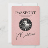 ピンクモルディブパスポート結婚式招待状 招待状 (裏面)