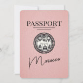 ピンクモロッコパスポート結婚式招待状 招待状 (裏面)