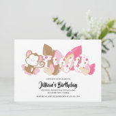 ピンクモンキーの2回目の誕生日パーティーの招待 招待状 (スタンド正面)