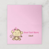 ピンクモンキーバッグトッパーまたは座席表 プレイスカード (外部開封)