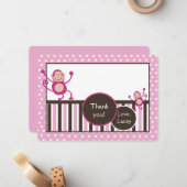 ピンクモンキー誕生日ありがとうノートカード ノートカード (正面/裏面インサイチュ)