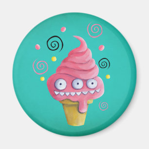ピンクモンスターのアイスクリームコーン マグネット
