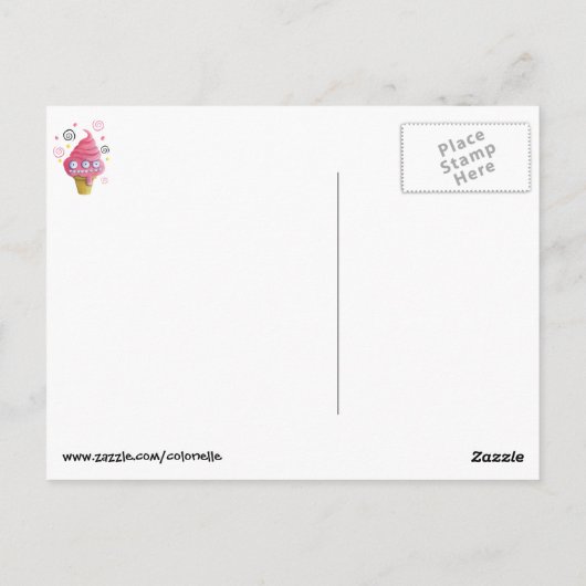 ピンクモンスターアイスクリームコーン ポストカード (裏面)
