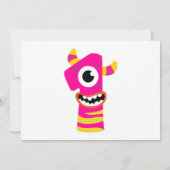 ピンクモンスターガールズ1st誕生日パーティー写真 招待状 (裏面)