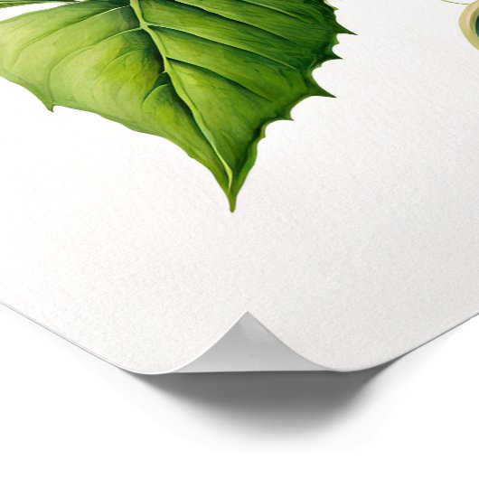 ピンクモーニンググローリーフラワーアートプリントポスター ポスター (角)