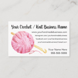 ピンクヤーンのかぎ針編み 名刺