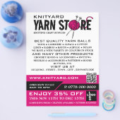 ピンクヤーンストアロゴ、編み物ストア、ヤーンストア チラシ (シングル)
