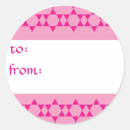 ピンクユダヤ星ギフトラベル ラウンドシール