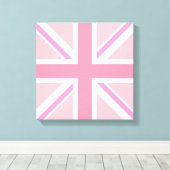 ピンクユニオンジャック/フラッグスクエアデザイン キャンバスプリント (インサイチュ (ウッドフロア))