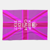 ピンクユニオ保ンジャックに穏やかな文字を キッチンタオル (横)