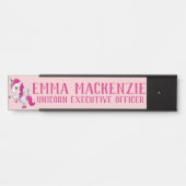 ピンクユニコーンつるのドアサイン名プレート サインプレート (正面)