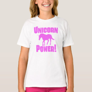 ピンクユニコーンのパワー Tシャツ