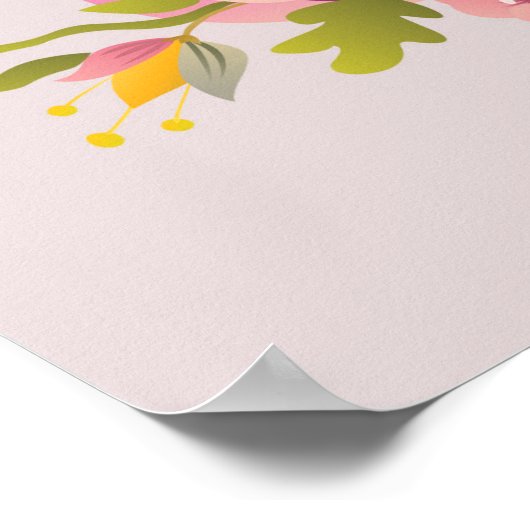 ピンクユニコーンのベビーアート ポスター (角)