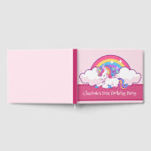 ピンクユニコーンをテーマにした誕生日パーティーゲストブック ゲストブック (全面)