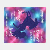 ピンクユニコーンインスパイアズ10代のガール引用文 フリースブランケット (正面(横))