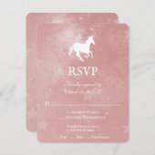 ピンクユニコーンウェディングRSVPカード 出欠カード (正面/裏面)
