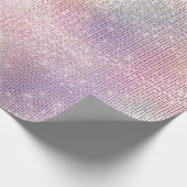 ピンクユニコーンシルバースパークブライダル結婚16th ラッピングペーパー (角)