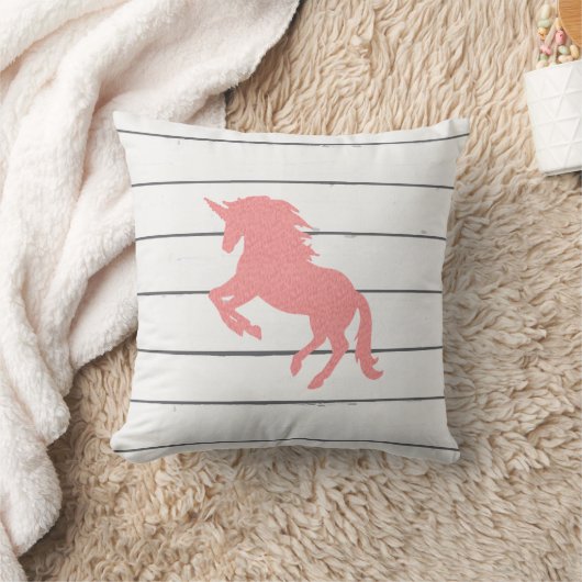 ピンクユニコーンシープラップ装飾用クッション クッション (ブランケット)
