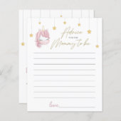 ピンクユニコーンスターズベビーシャワーアドバイスfor New Mom (正面/裏面)