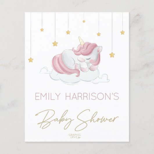 ピンクユニコーンスターズベビーシャワーアドバイスfor New Mom (裏面)