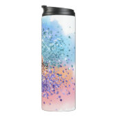 ピンクユニコーンスパープルアクアグリッター紙吹雪 タンブラー (回転右)