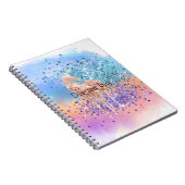 ピンクユニコーンスパープルアクアグリッター紙吹雪 ノートブック (右側)