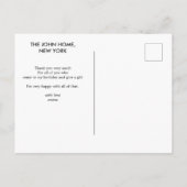 ピンクユニコーンテーマ誕生日はがき ポストカード (裏面)