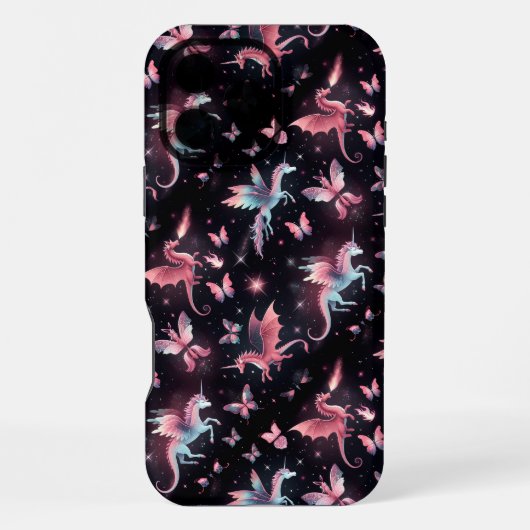 ピンクユニコーンドラゴン ミックス iPhoneケース (裏面)