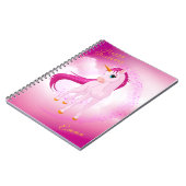 ピンクユニコーンノートブック – オーダーメイドの誕生日プレゼント ノートブック (左側)