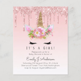 ピンクユニコーンバラ金ゴールドドリッピンググリッターベビーガール