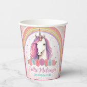 ピンクユニコーンバラ&レインボーバースデーパーティー 紙コップ (正面)