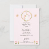 ピンクユニコーンバースデーパーティ招待状 招待状 (正面)