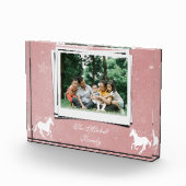 ピンクユニコーンパーソナライズされたファミリー写真ブロック フォトブロック (右)