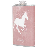 ピンクユニコーンパーソナライズされたフラスコ フラスク (左)