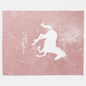 ピンクユニコーンパーソナライズされたフリースブランケット フリースブランケット (正面(横))